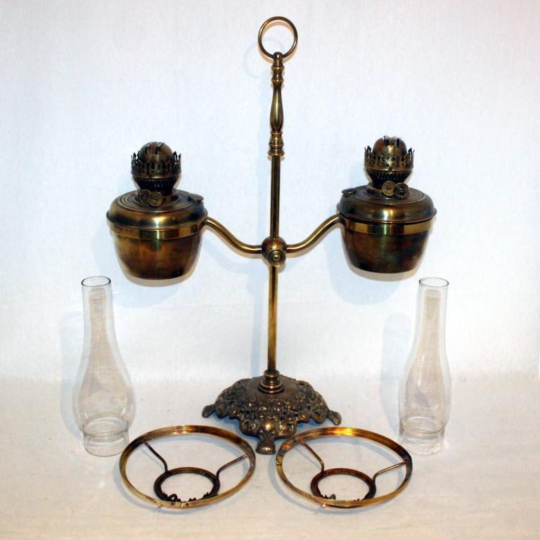 Duplex Studierlampe, Schiebelampe, zwei Dublexbrenner, England