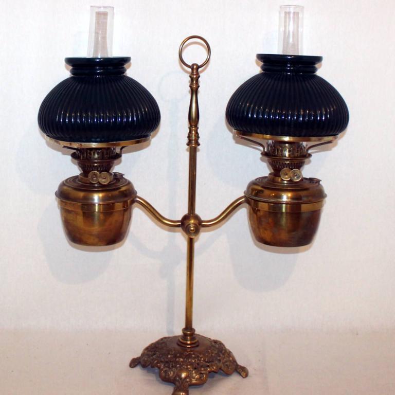 Duplex Studierlampe, Schiebelampe, zwei Dublexbrenner, England