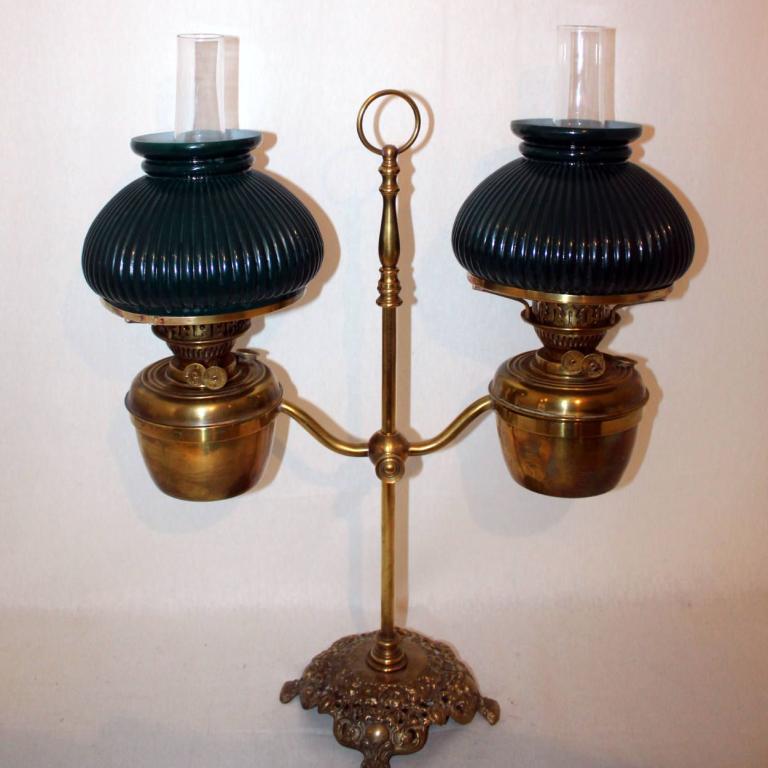 Duplex Studierlampe, Schiebelampe, zwei Dublexbrenner, England