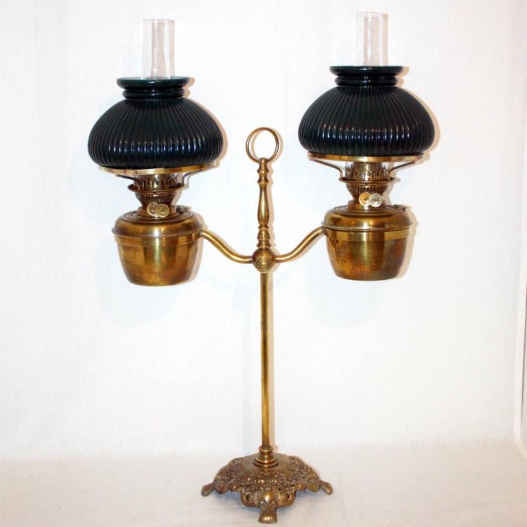 Duplex Studierlampe, Schiebelampe, zwei Dublexbrenner, England