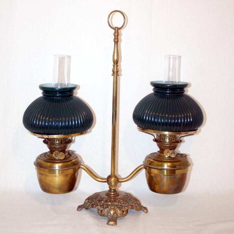 Duplex Studierlampe, Schiebelampe, zwei Dublexbrenner, England